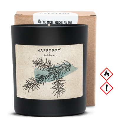 Happysoy mirisna svijeća crna art collection jela