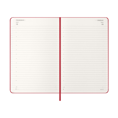 Moleskine dnevni planer 2026 tvrde korice 13x21 cm crveni 2