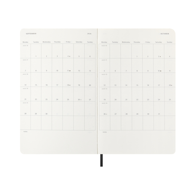 Moleskine planer dnevni meke korice 13x21 cm crni 2026 2