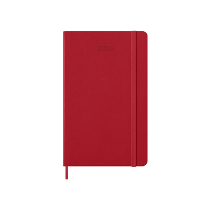 Moleskine dnevni planer 2026 tvrde korice 13x21 cm crveni