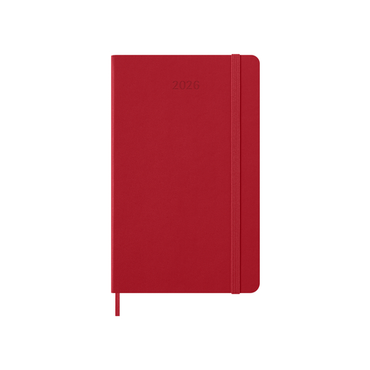 Moleskine dnevni planer 2026 tvrde korice 13x21 cm crveni