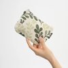 Melawear kozmetička torbica mala greige green leaf print 1