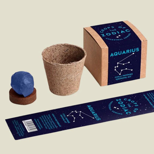 Resetea set za uzgoj sobne biljke zodiac aquarius čili 1