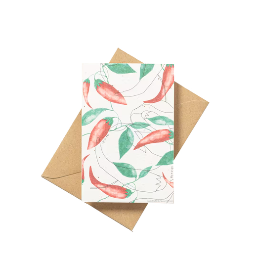 Life in a bag razglednica illustration chilli