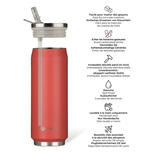 Les artistes termos limenka inox red 500ml 1