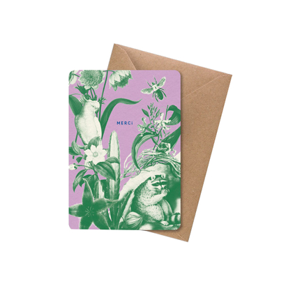 Papier tigre čestitka a6 s kuvertom perroquet