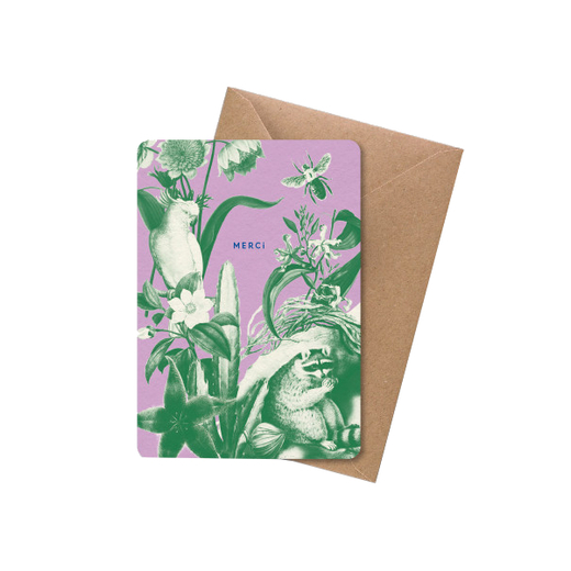 Papier tigre čestitka a6 s kuvertom perroquet