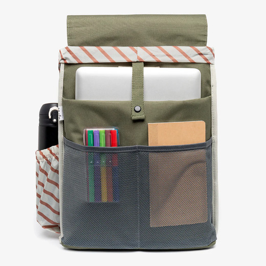 Lefrik ruksak scout stripes olive 3