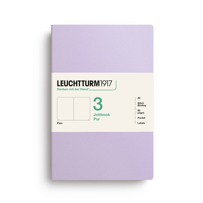 Leuchtturm1917 jottbook pur bilježnice a5 prazno 3 kom lilac