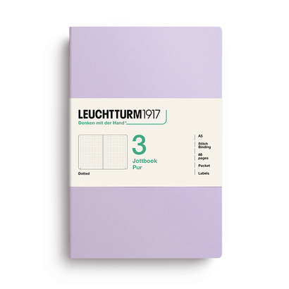 Leuchtturm1917 jottbook pur bilježnice a5 točkice 3 kom lilac