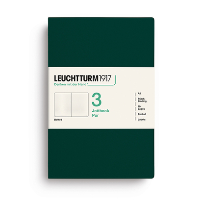 Leuchtturm1917 jottbook pur bilježnice a5 točkice 3 kom forest green