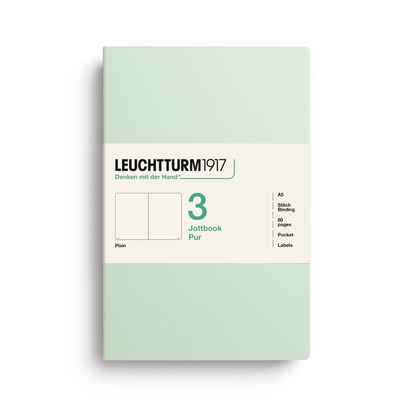 Leuchtturm1917 jottbook pur bilježnice a5 prazno 3 kom mint green