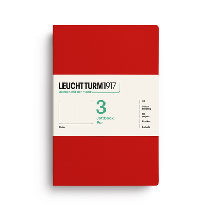 Leuchtturm1917 jottbook pur bilježnice a5 prazno 3 kom cherry