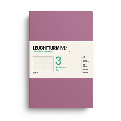 Leuchtturm1917 jottbook pur bilježnice a5 točkice 3 kom dusty rose