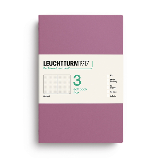 Leuchtturm1917 jottbook pur bilježnice a5 točkice 3 kom dusty rose