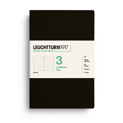 Leuchtturm1917 jottbook pur bilježnice a5 točkice 3 kom black