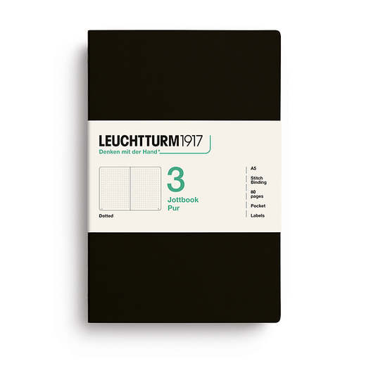 Leuchtturm1917 jottbook pur bilježnice a5 točkice 3 kom black