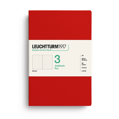 Leuchtturm1917 jottbook pur bilježnice a5 točkice 3kom cherry