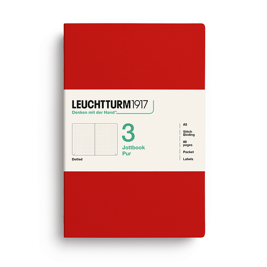 Leuchtturm1917 jottbook pur bilježnice a5 točkice 3kom cherry
