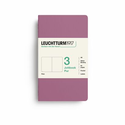 Leuchtturm1917 jottbook pur bilježnice a6 prazno 3 kom dusty rose