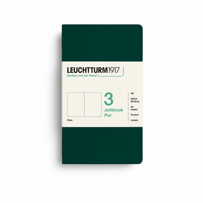 Leuchtturm1917 jottbook pur bilježnice a6 prazno 3 kom forest green
