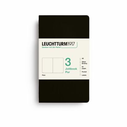 Leuchtturm1917 jottbook pur bilježnice a6 prazno 3 kom black