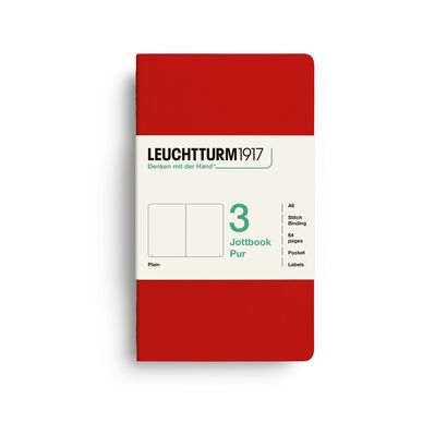 Leuchtturm1917 jottbook pur bilježnice a6 prazno 3 kom cherry