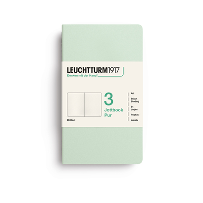 Leuchtturm1917 jottbook pur bilježnice a6 točkice 3 kom mint green