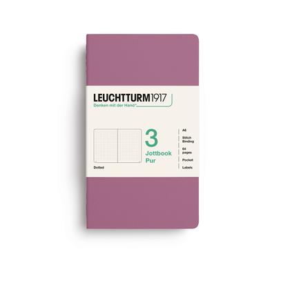 Leuchtturm1917 jottbook pur bilježnice a6 točkice 3 kom dusty rose