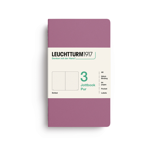 Leuchtturm1917 jottbook pur bilježnice a6 točkice 3 kom dusty rose