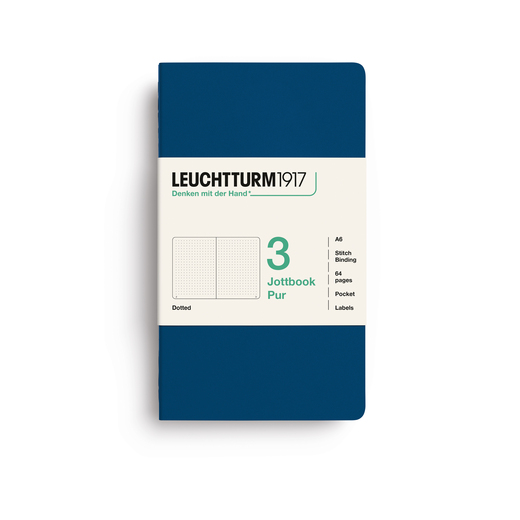 Leuchtturm1917 jottbook pur bilježnice a6 točkice 3 kom indigo
