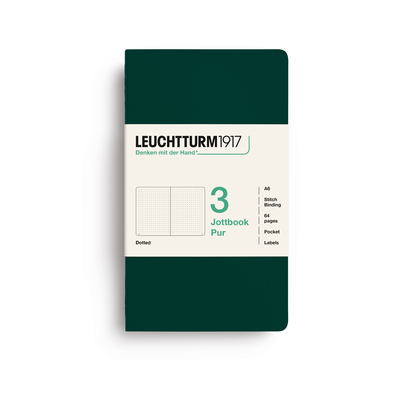 Leuchtturm1917 jottbook pur bilježnice a6 točkice 3 kom forest green