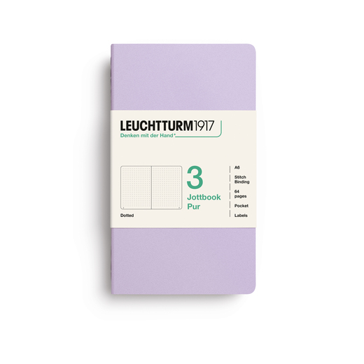 Leuchtturm1917 jottbook pur bilježnice a6 točkice 3 kom lilac