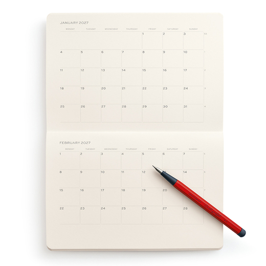 Leuchtturm1917 mjesečni planer i knjižica 2027 b5 2