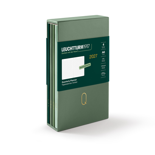 Leuchtturm1917 kvartalni dnevni planer 2027 a6 4 kom shades of green