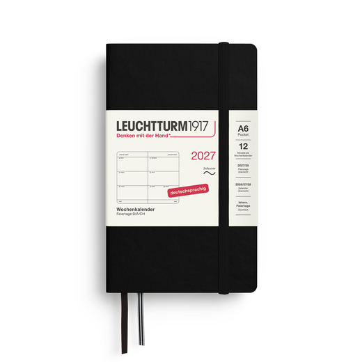 Leuchtturm1917 tjedni planer 2027 a6 meki uvez black