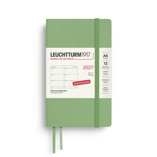 Leuchtturm1917 tjedni planer 2027 a6 meki uvez sage