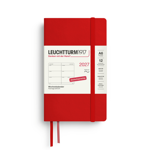 Leuchtturm1917 tjedni planer 2027 a6 meki uvez cherry