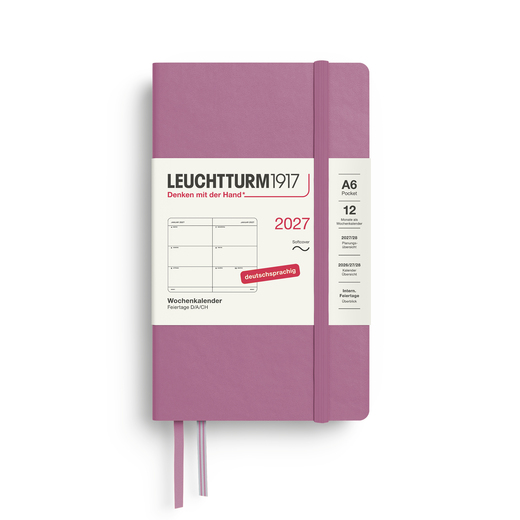 Leuchtturm tjedni planer 2027 a6 meki uvez dusty rose