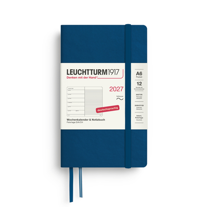Leuchtturm1917 tjedni planer i bilježnica 2027 a6 meki uvez indigo