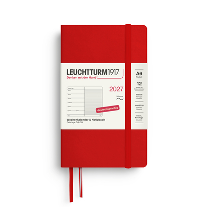 Leuchtturm1917 tjedni planer i bilježnica 2027 a6 meki uvez cherry