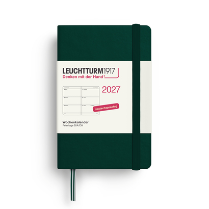 Leuchtturm1917 tjedni planer 2027 a7 tvrdi uvez forest green