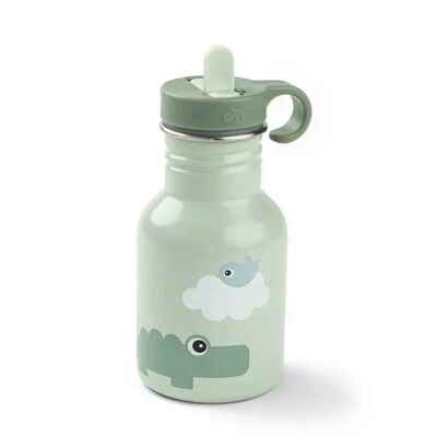 Done by deer metalna bočica sa slamkom playground green 350 ml