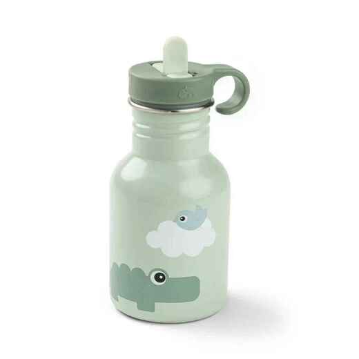 Done by deer metalna bočica sa slamkom playground green 350 ml