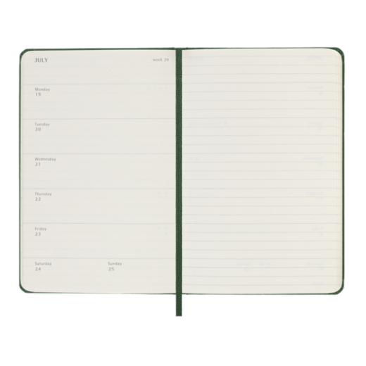 Moleskine tjedni planer 9 x 14 tu myrtle green 2